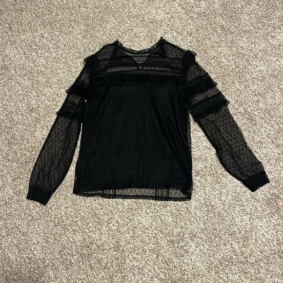 Express Black Sheer Blouse - Picture 4 of 4